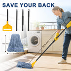 KeFanta 2 Pack Commercial Mop Heavy Duty Industrial Mops,60" Long Handle