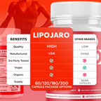 Lipojaro Capsules, Official Lipo Jaro Pills with Natural Ingredients, Advanced Formula Health and Wellness Support Formula Vitamin, Max Strength Active Lifestyle Multivitamin Supplement (60 Capsules)