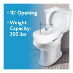 Carex Toilet Seat Riser, Adds 5 Inches of Height, Elevated and Raised Toilet Seat with 300 lbs Capacity, Standard Riser for Elderly and Handicap, Universal, Slip-Resistant, White