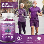 Healtionist 2 Packs 3000mg Glucosamine Chondroitin Gummies with MSM & Elderberry - Extra Strength Joint Health, Flexibility, Antioxidant Immune Support Supplement Gummy for Adults, Men & Women 120 Cts