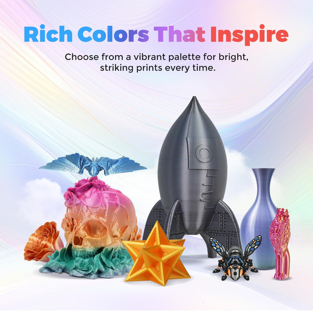 FLASHFORGE Silk Tri-Color Filament, Gold, Silver and Copper 3 in 1 Coextrusion Silk PLA Filament 1.75mm, 3D Printer Filament Color Change 1kg(2.2lbs) Spool, Dimensional Accuracy +/- 0.02mm