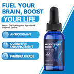 Methylene Blue Pharmaceutical Grade, USP Grade, Third Party Tested Dietary Supplement for Human Brain Health, Gentle and Safe, Improves Memory