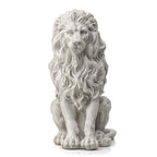 Glitzhome Guardian Sitting Lion Garden Statue MGO Outdoor Decoration, 20.75" H, White