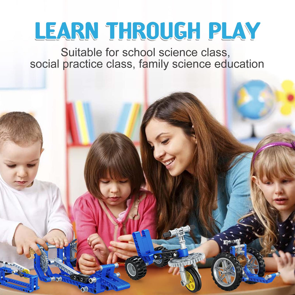 Mechanical Building Toys for Boys Age 8-12, 50 STEM Projects for Kids Ages 8-12 with 325 PCS Building Blocks, STEM Toys for 6 7 8 9 10 Year Old Boys, Science Kit Birthday Xmas Gifts for Kids 6+