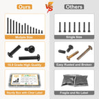 VGBUY 340Pcs M4 Screw Kit, Black M4 Screws Bolts, 25/30/35/40/45/50mm Metric Button Head Cap Screw Assortment Kit with Washer Nuts,10.9 Grade