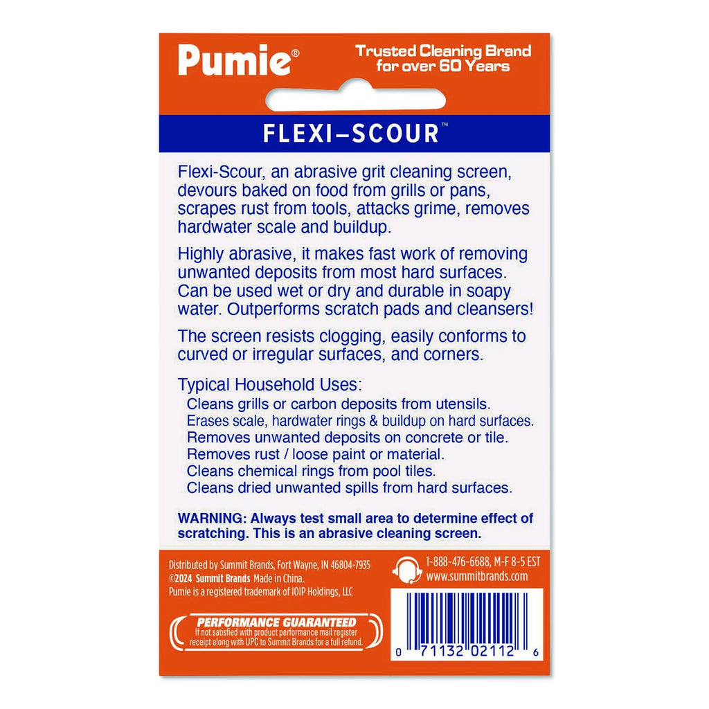 PUMIE Flexi-Scour, 5.5 x 4 Inch Flexible Scrubbing Screen for Household Cleaning, Flexible Scouring Mesh Pad, FLEX-12 C Abrasive Grit Cleaning Screen for Grill, Removes Carbon, Rust, Scale(Pack of 48)