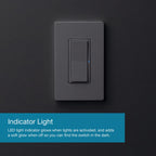Lutron Claro Smart Light Switch for Caseta Lighting, for LED Lights, Fans, 5 Amp, Single-Pole/3-Way, Neutral Required, DVRF-5NSS-WH-3, White, 3 Pack