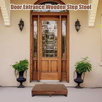 Wooden one Step Stool- Solid Pine Wood Step Riser with Non-Slip Pads, Wood Step Stool for Elderly Adults, high Bed, Bathroom, Kitchen (31.5" L*15.7" W*3.9" H, Brown, 400LBs Capacity)