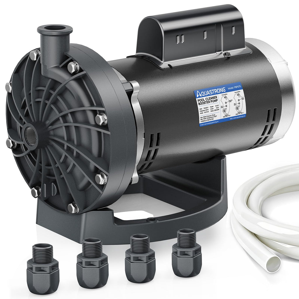 Aquastrong Pool Booster Pump, Pure Copper Motor, 3/4 HP, Dual Voltage ...