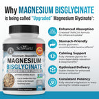 Magnesium Bisglycinate Chelated Supplement - High Absorption Magnesium Glycinate Supplement for Women and Men - Sleep, Muscle, Bone & Joint Support - Non-GMO, Non-Laxative Chelate - 360 Capsules