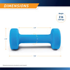 Marcy Neoprene Dumbbell, Single Piece, 2-lb, Azure