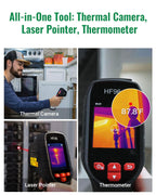 HF96 Thermal Camera with AI Scene Detection, Laser Pointer, 240x240 Super Resolution, -4°F~1022°F, Thermal Imaging Camera for HVAC Electrical Building Inspection,25Hz Infrared Camera,11h Runtime