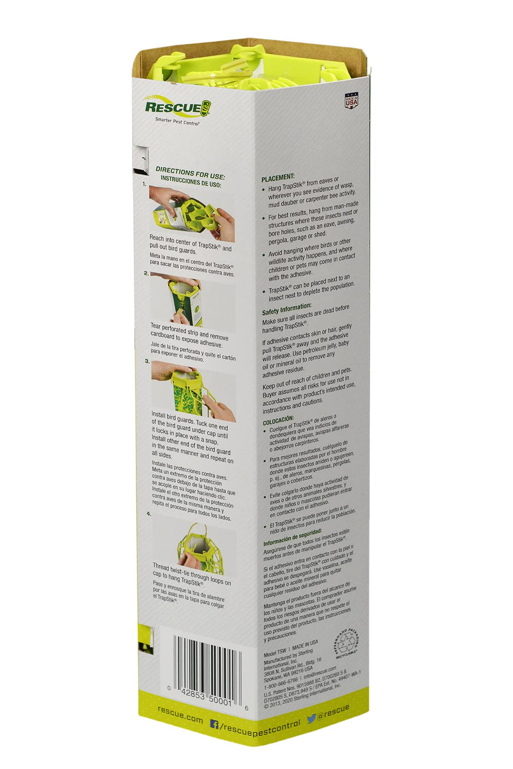 RESCUE! VisiLure® TrapStik for Wasps, Mud Daubers, Carpenter Bees – 2 Pack