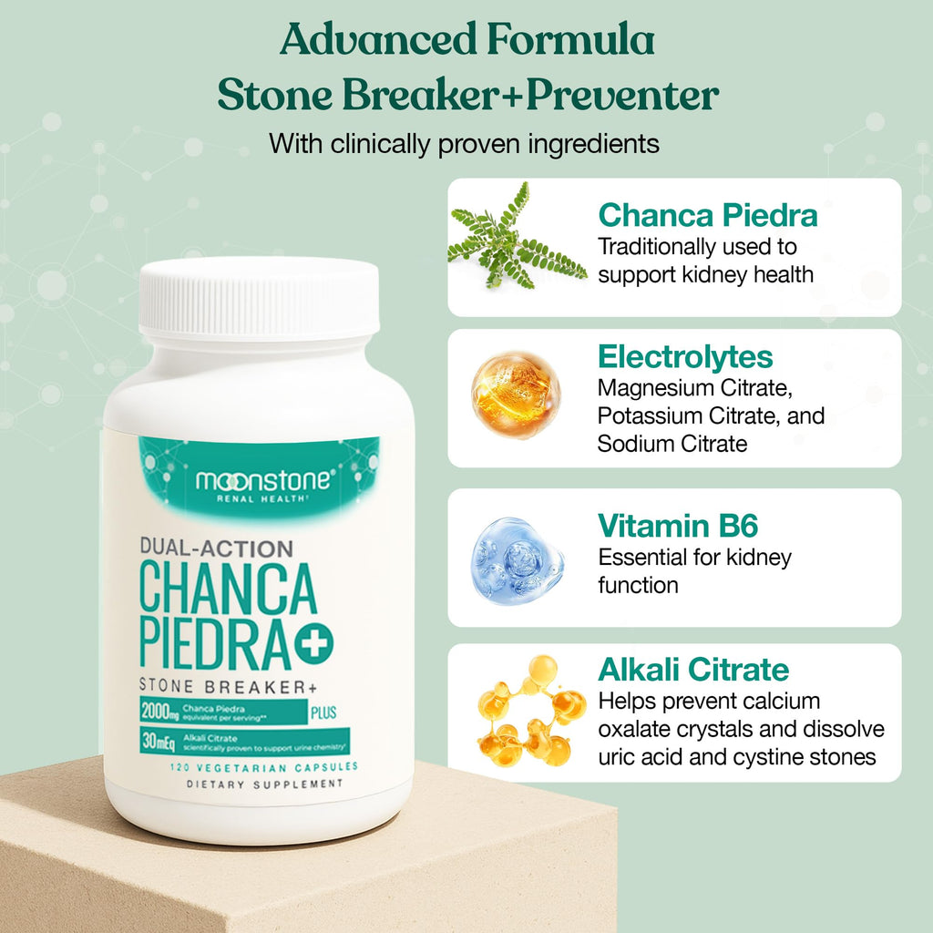 Chanca Piedra Stone Breaker, Advanced Formula Natural Dissolver, Kidney Cleanse Supplement, Urinary Tract Detox, Flush Impurities, Clear System, Sugar Free, 30 Day Supply (120 Vegan Capsules)
