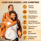 Tanning Gummies with Astaxanthin for Women and Men | Sunless Tanning Supplement with Beta Carotene, Lycopene, Collagen & Vitamins | Skin Radiance & Hydration | Vegan & Sugar Free - 120 Count