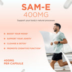 Clear Formulas Bioactive SAM-e 400mg - High Strength SAM-e Supplement with Biologically Active S,S Form for Liver and Mood Support - Vegan Non-GMO Preservative Free - Made in The US (120 Servings)