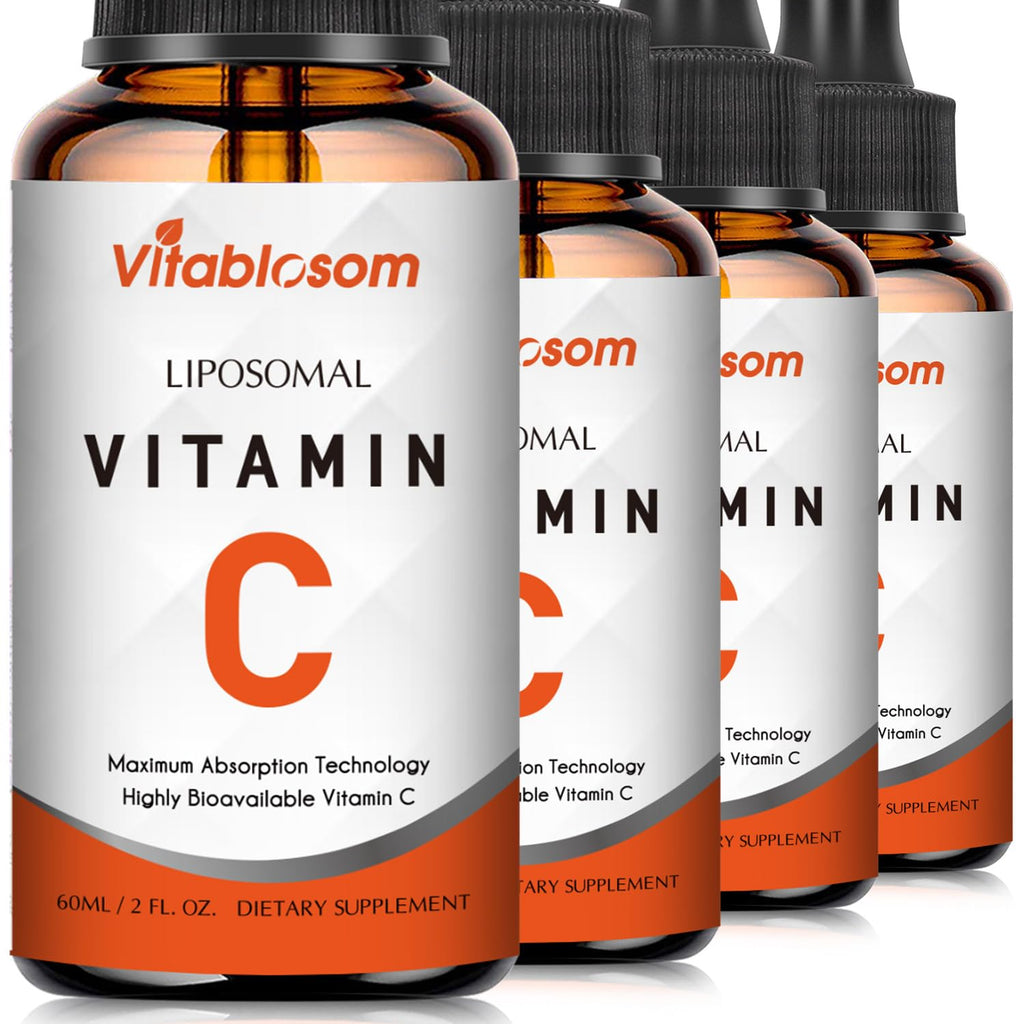Vitablosom Liposomal Vitamin C 2000mg Liquid for Adults, High Absorption VIT C, Maximize Vitamin C, Immune System & Antioxidant Support, 60ML (4 Bottle)