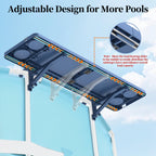 Poolside Bar, 44"×12" Poolside Bar Table with Adjustable Support Bracket Fits Above-ground Pools, Swim Up Bars Capacity Up to 110lbs, Patio Poolside Table Smart Fold ＆Weather Resistant Stable Tabletop