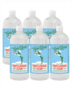 Rebel Green Fruit & Veggie Wash - Natural Produce Wash - Plant-Based Vegetable Wash Spray - Fruit and Vegetable Wash with No Aftertaste - Sustainable Food Wash - (34 oz Refill Bottles, 6 Pack)