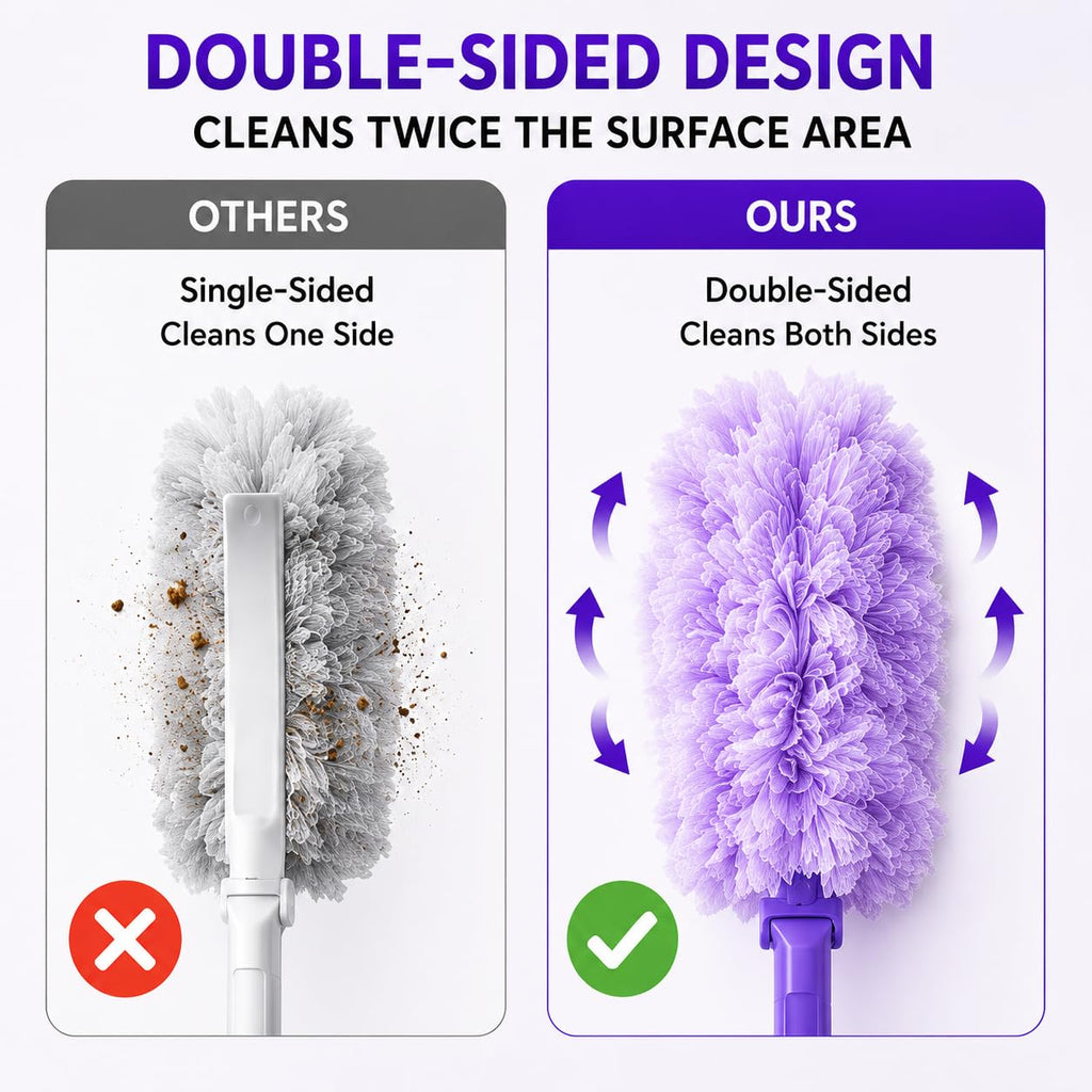 Macroto 30 Count 360°Heavy Duty Duster Refills(for Swiffer), Multisurface Duster Refills Only, Unscented Disposable for Cleaning with 4X Microfibers for Electronics, Furniture, Blinds, Ceiling Fans