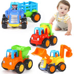 Toddler Toy Car,4PCS Inertia Toy Push and Go Cars,Toys for 2 Year Old Boy