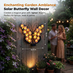 Solar Butterfly Lights Outdoor Metal Wall Decor with 30 Led Decorative