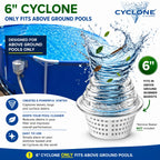 The Skimmie Cyclone 6" (Skimmer Basket NOT Included) - ONLY for Above Ground Pools - Turbocharges Pool Skimmer Water Flow - Improves Pool Surface Cleaning - Essential Pool Accessories