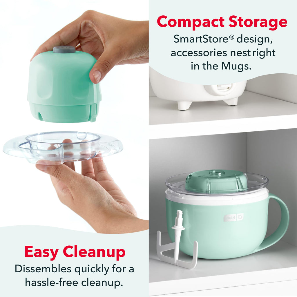 Dash My Mug Ice Cream Maker 2 Pack Bundle, Half-Pint Freezer Mugs, Aqua