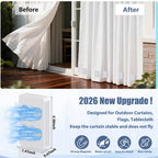 16pcs Outdoor Curtain Weights, Upgraded Heavier-Duty Waterproof Curtain Magnets Weights Outdoor, for Home Patio Drapery, Shower, Flags, Tablecloth to Stop Heavy Wind (White, 8pairs)