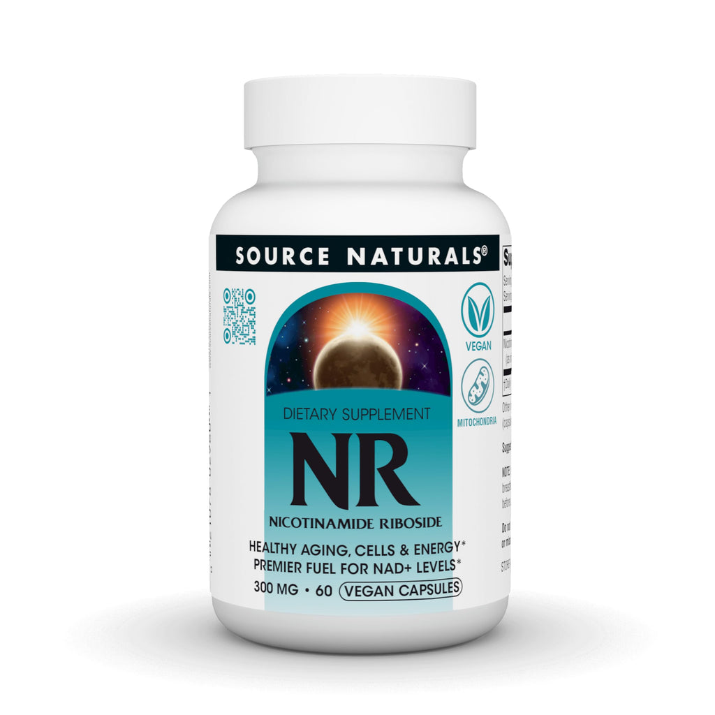 Source Naturals NR, Nicotinamide Riboside, Vegan Dietary Supplement for Mitochondria, Healthy Aging, Cells & Energy*, Premier Fuel for NAD+ Levels, 300 mg - 60 Vegan Capsules