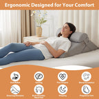BIEEZZK 3PCS Wedge Pillow Set, Adjustable Wedge Pillow Headboard, Bed Wedge Pillows for Back Pain Relief, Sleeping, Post Surgery, Back Support Pillow for Bed Sitting Up, Snoring, GERD, Grey