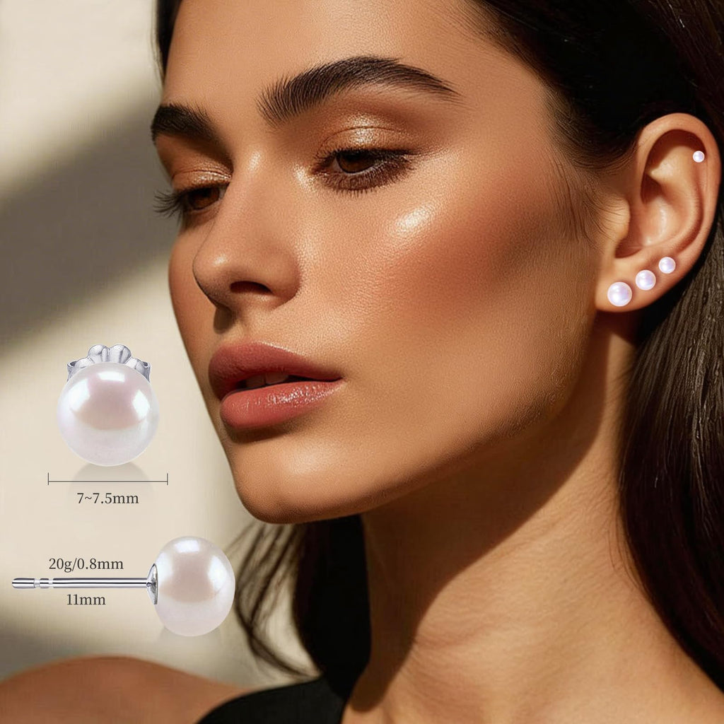 Limerencia F136 Handpicked Freshwater Cultured Pearl Studing Earrings