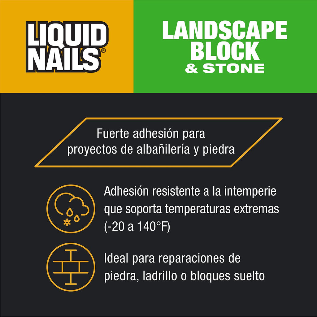 Liquid Nails - LN-905 Landscape Block Adhesive (LN905), Low VOC, 10 oz (Pack of 6)