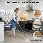 Snap Grip Mini Mop, Cloth Changing Mini Mop, 39 Inch Zero Touch Disposable Lazy Mops with 5 Refill Cloths, Wash-Free Minis Mops for Wet/Dry Floors, Tile, Corners, Home Kitchen Cleaning Essentials (1)