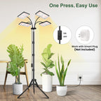 LBW Grow Lights for Indoor Plants, 4-Head Full Spectrum Plant Light