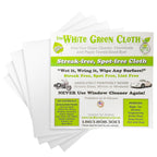 The White Green Cloth 4-Pack Reusable Cleaning Cloths for Streak-Free Windows, Mirrors & All-Purpose Use – Chemical-Free, Absorbent, Non-Abrasive, 16" x 16" White Cleaning Rags, Made in The USA