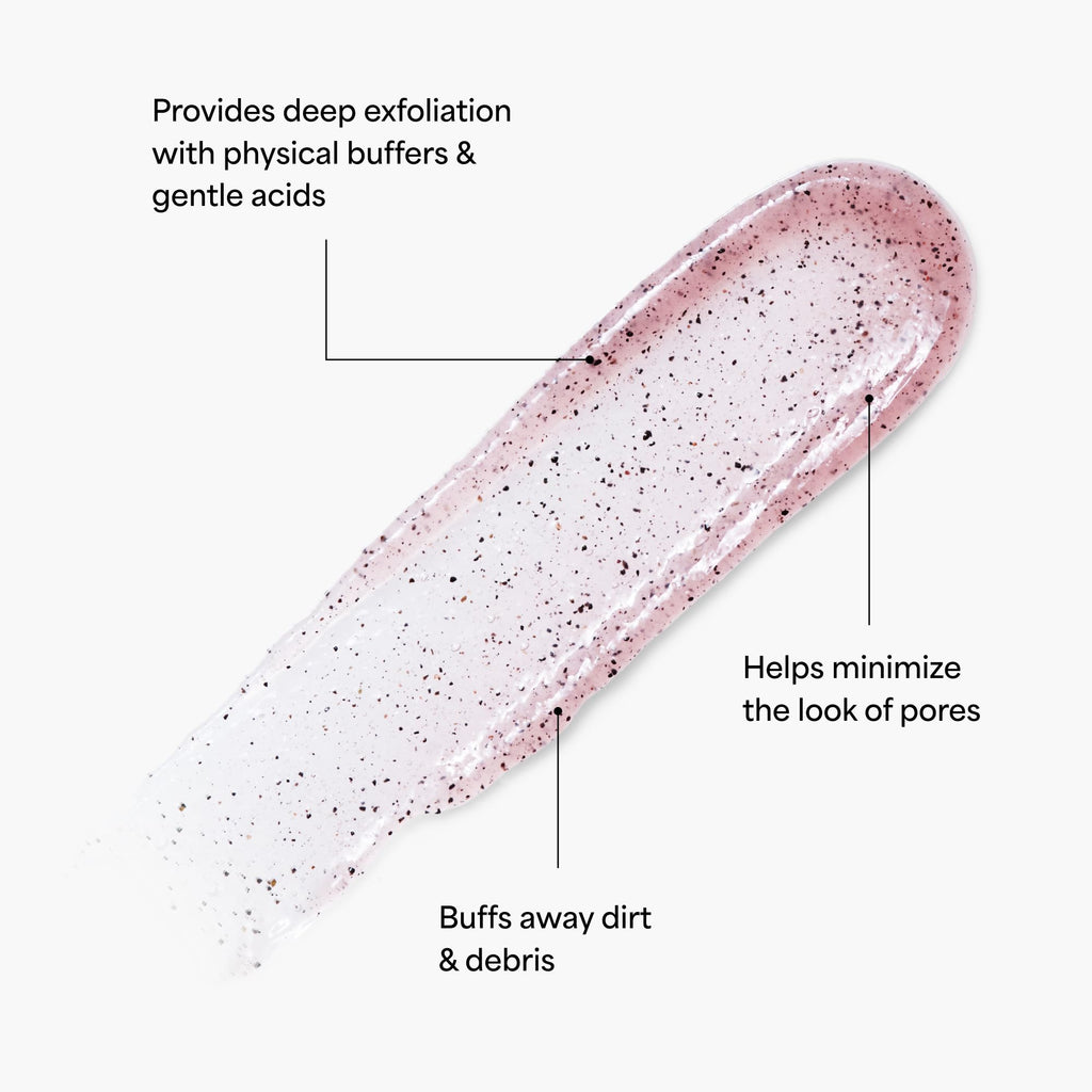 TULA Skin Care So Poreless Exfoliating Blackhead Scrub - Powerful and Gentle Exfoliation, Refreshing and Smoothing, Contains Probiotic Extracts, Volcanic Sand, Pink Salt, and Witch Hazel, 2.89 oz.
