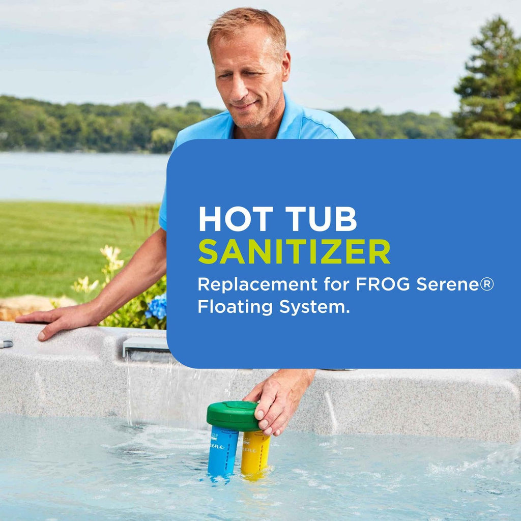 FROG Serene Replacement Bromine Cartridges for use with Hot Tub FROG Serene Floating Sanitizing System - Prefilled for Quick & Easy Hot Tub Maintenance - 6 Pack