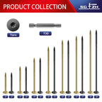 SG TZH #14 x 7 Inch Outdoor Structural Wood Deck Screws (32Pcs/2lb), Carbon Steel, Black, Flat Head, Rust Resistant Epoxy Coated, T30 Star Bit