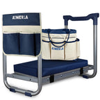 Aimerla K5 Foldable Kneeler Seat - Heavy Duty (Detachable Cloud Kneeler Pad) - Garden Stool - 2 Large Tool Bags - Portable Bench for Indoor & Outdoor