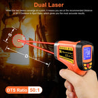 -58°F to 2732°F Digital Infrared Thermometer Gun, 50:1 Distance Ratio Laser Temperature Gun with MAX/MIN/AVG Measure and Alarm, Heat IR Temp Gun for Cooking, Griddle, HVAC, Industrial Forging