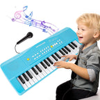 Toy Piano Keyboard for Kids Upgrade Electric Pianos Toys for 3 4 5 6 7 8 Year Old Girls Boys Beginners Keyboards with Microphone Toy for 3+ Year Old Kid Gifts (Blue)