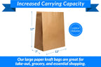 Reli. Paper Grocery Bags (125 Pcs Bulk) (12x7x17) 70 Lbs Basis, Extra Heavy Duty | Brown Paper Bag, Large Grocery Kraft Sacks -Takeout, Restaurant, Retail, Shopping