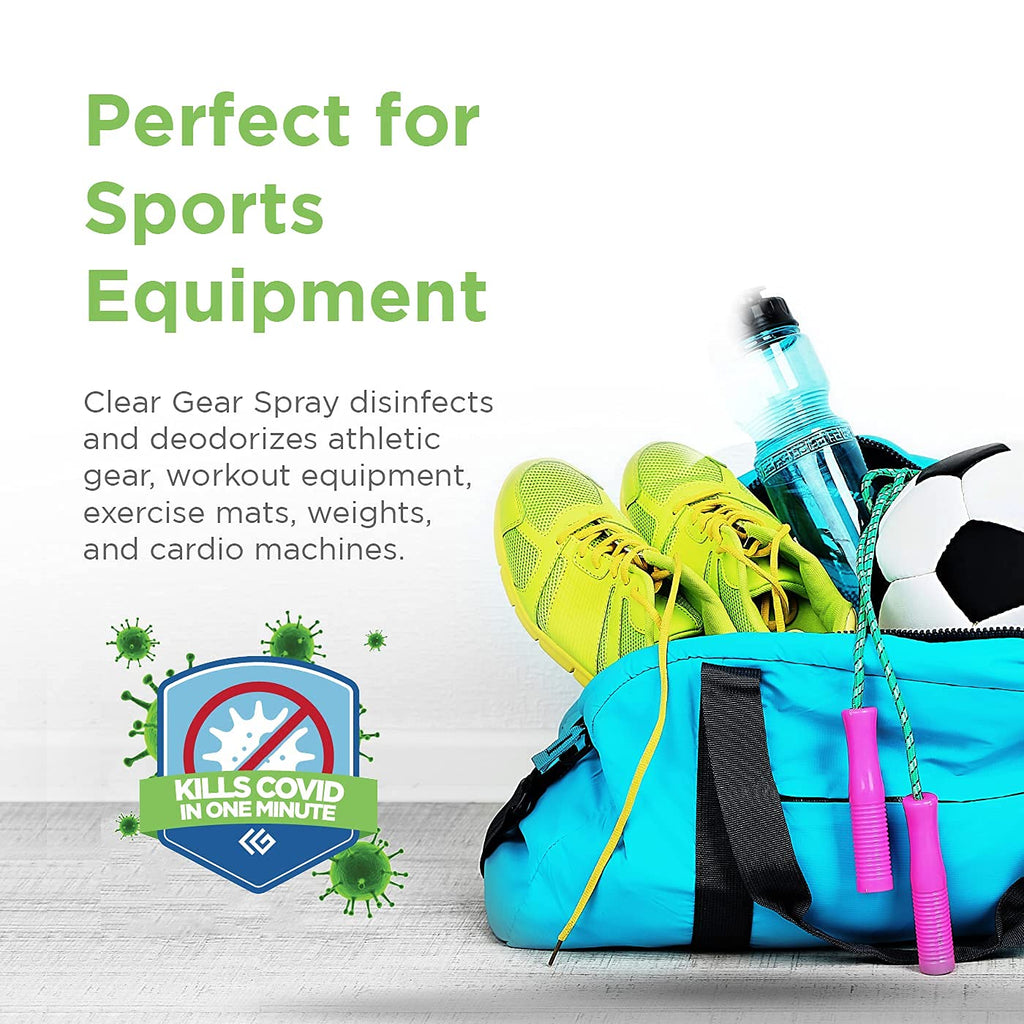 Clear Gear - Disinfectant, Cleaner, and Deodorizer for Sports Equipment, Gyms, and Fitness Centers - EPA-Registered, Hospital Grade, Made in USA - 1 Gallon Bottle