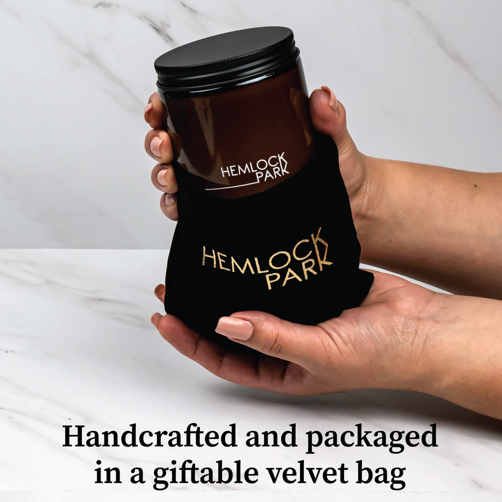 Hemlock Park Palo Santo Apothecary Hand-Poured Scented Candle | Crackling Wood Wick, Botanical Fragrance & Coconut Wax | Up to 60 Hour Burn Time | 8 oz
