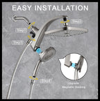 Rain Shower Head with Handheld Showerhead, Nickel 1.8GPM 460311