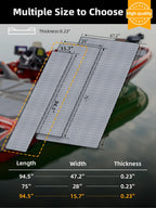 FOCEAN Boat Flooring EVA Foam Boat Decking Marine Mat Non-Slip Self-Adhesive Flooring Sheet for Motorboat Jon Boats Bass Boat Kayak RV Floor, 94.5''x 15.7'', Grey with Black Lines