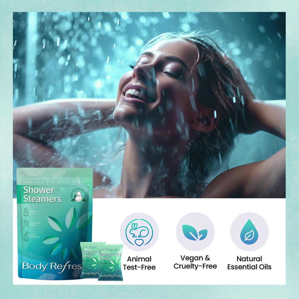 Eucalyptus Mint Shower Steamers Aromatherapy 18 Pack, Eucalyptus for Shower, Christmas Stocking Stuffers Gifts for Women Men Mom Dad, Shower Bombs - Sinus Relief Relaxation Home Spa Stress Relief
