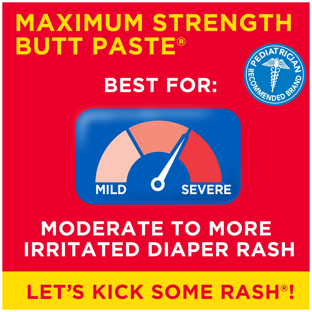 Boudreaux's Butt Paste Maximum Strength Diaper Rash Cream, Ointment | For Baby | 4 oz Tube | Pack of 3
