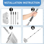 Sand Flea Rake, 65" Stainless Steel Long Handle Sand Sifter for The Beach
